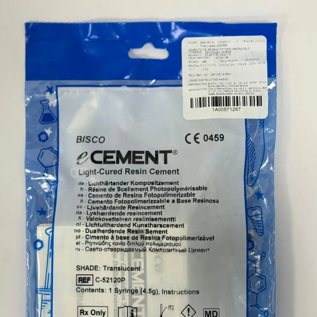 E CEMENT LC RESIN CEMENT TRANSLUCIDO Fotocurable  4.5GRS C-52120P 