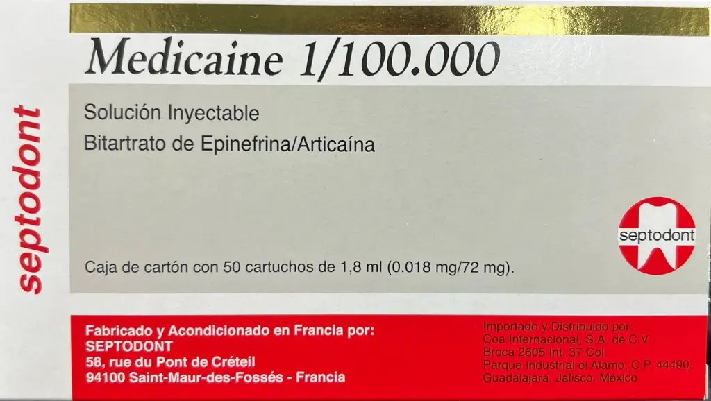 ANESTESIA MEDICAINE 1/100 Epinefrina / Articaina