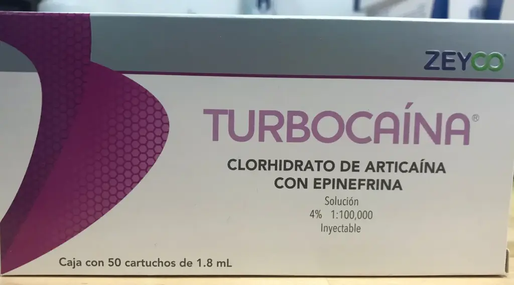 TURBOCAINA ARTICAINA 4% C/EPINEFRINA BLISTER VIDRIO CJ. C/50 PZAS. ANESTESIA