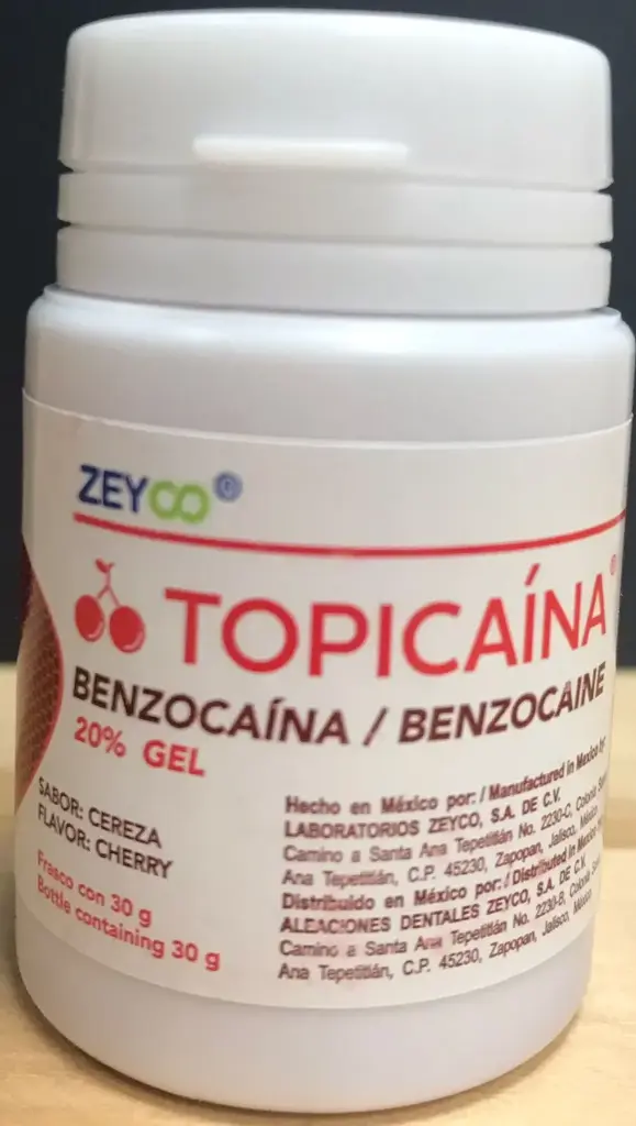ANESTESIA TOPICAINA BENZOCAINA 20% CEREZA  FRASCO 30g 