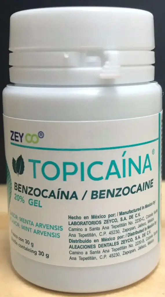 ANESTESIA TOPICAINA BENZOCAINA 20% MENTA FRASCO 30g 