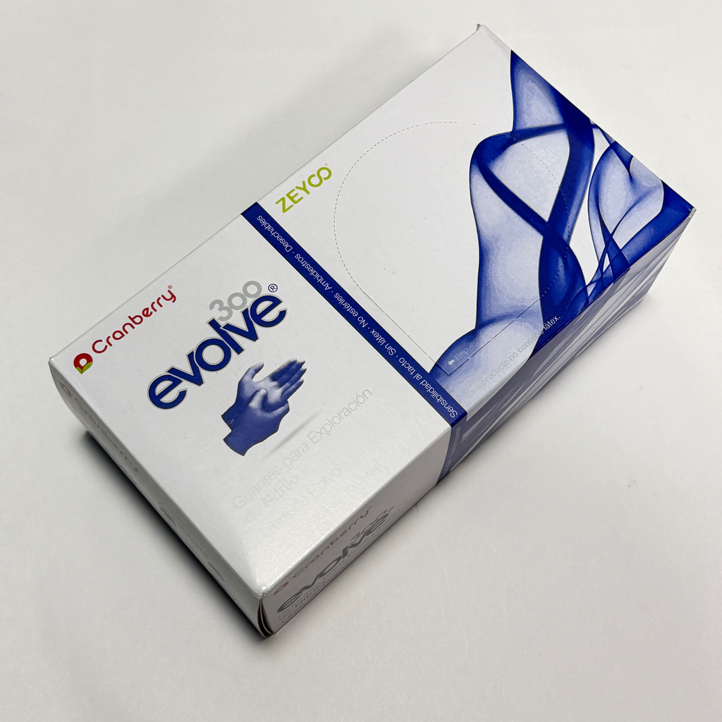 GUANTE AZUL COBALTO GDE EVOLVE - NITRILO TEX. S/POLVO CAJA C/300 PZAS