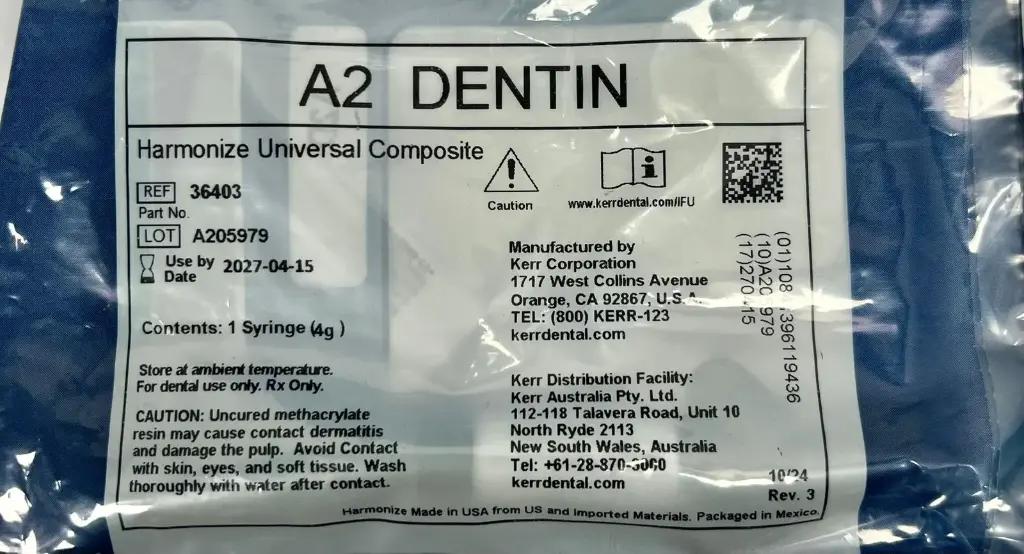 Resina Refill - Harmonize Kerr- Syringe - A2 DENTIN