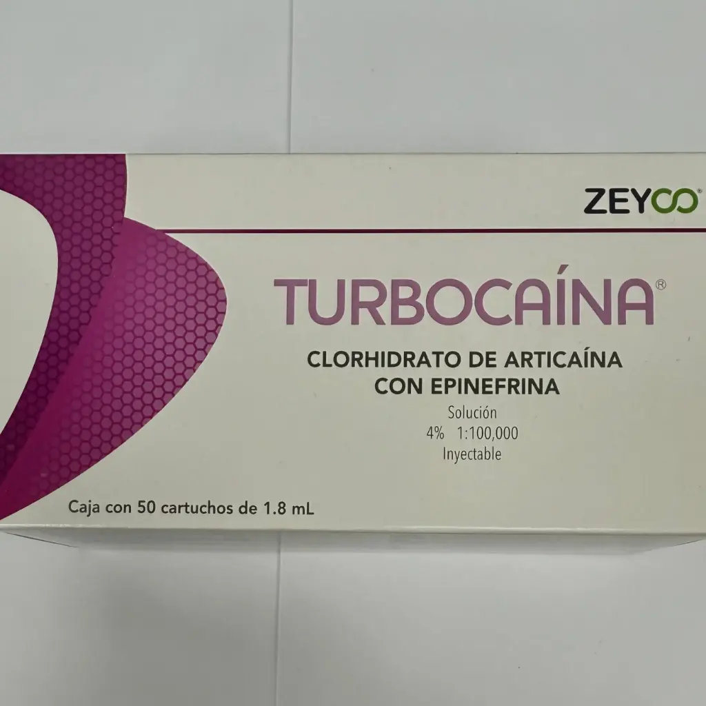 TURBOCAINA ARTICAINA 4% C/EPINEFRINA BLISTER PLAST. CJ. C/50 PZAS. ANESTESIA