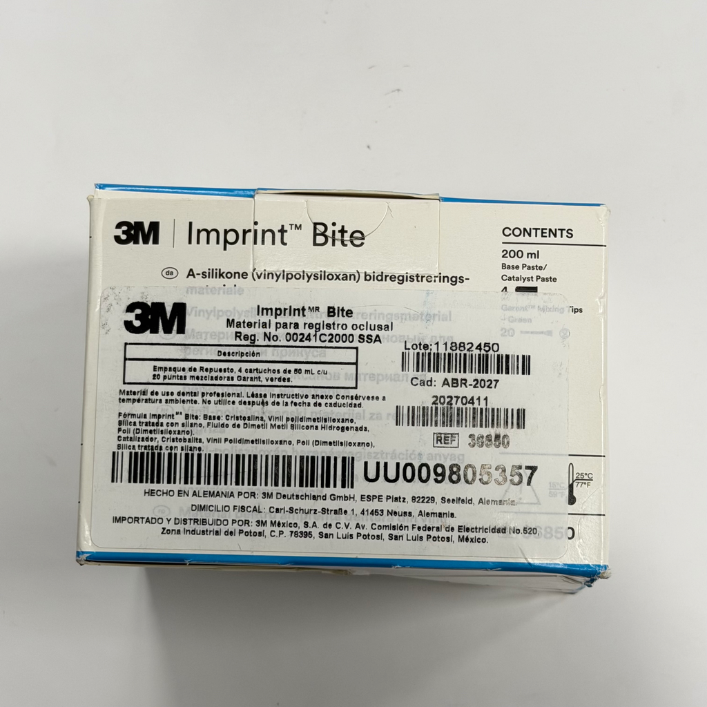 IMPRINT BITE SILICONA POR ADICION REGISTRO DE MORDIDA 4 CARTUCHOS SOLVENTUM 