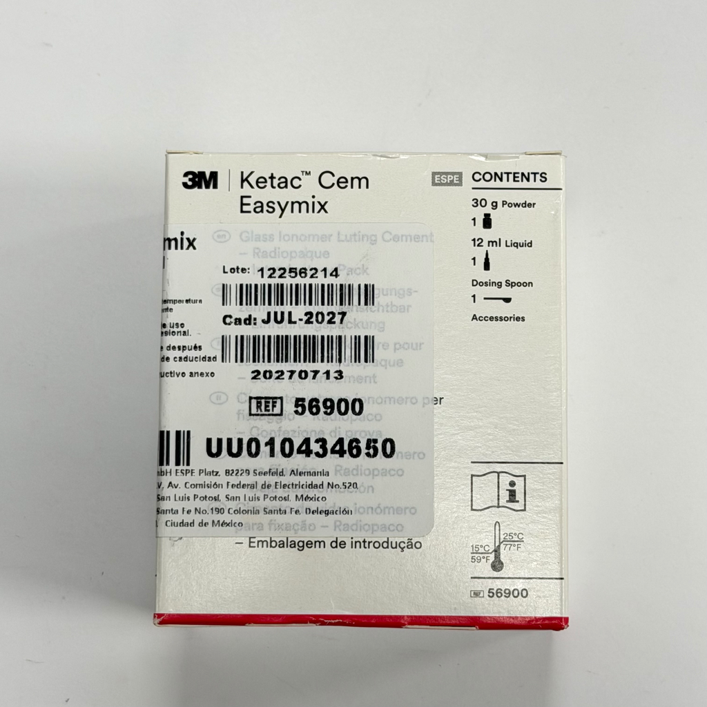 IONOMERO DE VIDRIO PARA CEMENTAR TIPO 1 30GRS PV-12ML KETAC CEM 3M SOLVENTUM