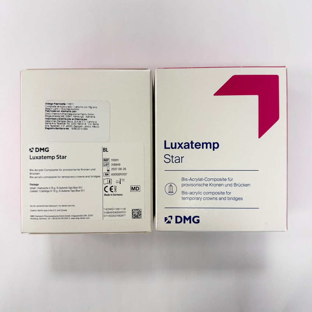 LUXATEMP STAR BLEACH LIGHT - MAT. BISACRILICO 1X76GR +15 PUNTAS MEZCLADORAS