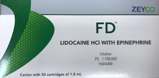 [400V] ANESTESIA FD LIDOCAINA 2% C/EPINEFRINA BLISTER VIDRIO CJ. C/50 PZAS. 