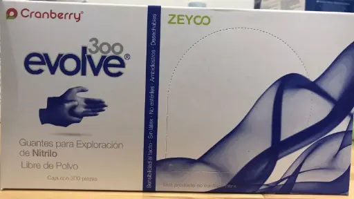 [CB-GNEARSI] GUANTE AZUL COBALTO CH EVOLVE - NITRILO  TEX. S/POLVO CAJA C/300 PZAS