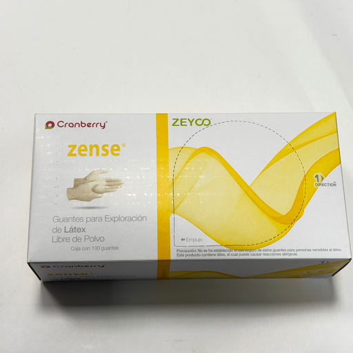 [CB-GLZMI] GUANTE LATEX LISO S/POLVO - ZENSE PF MED NATURAL CAJA C/100 PZAS