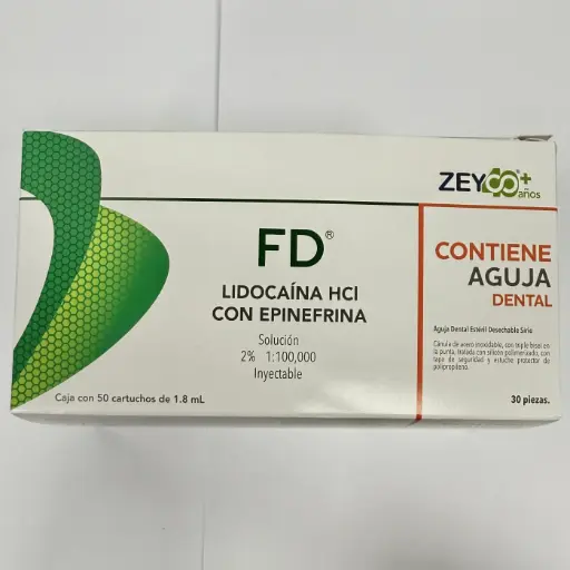 [400-30C] ANESTESIA FD LIDOCAINA 2% C/EPINEFRINA BLISTER PLAST. CJ. C/50 PZAS. 