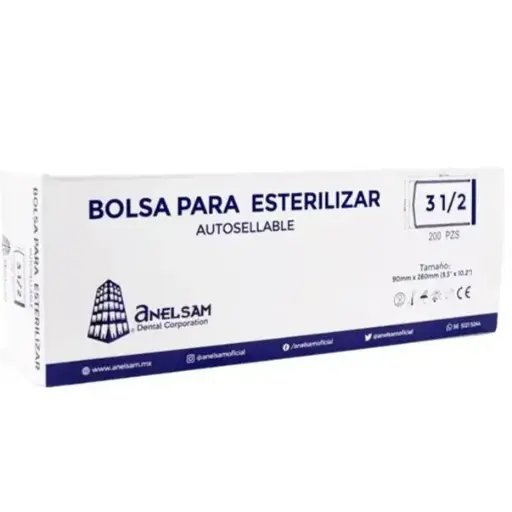 [BPE31/2X10] BOLSA PARA ESTERILIZAR AUTOSELLABLE 3 1/2 X 10 ANELSAM PAQ C/200