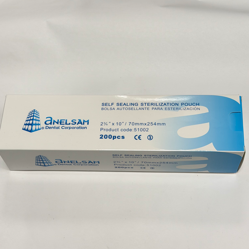 [B23/4X10] BOLSA PARA ESTERILIZAR 2 3/4X10 ANELSAM PAQ C/200